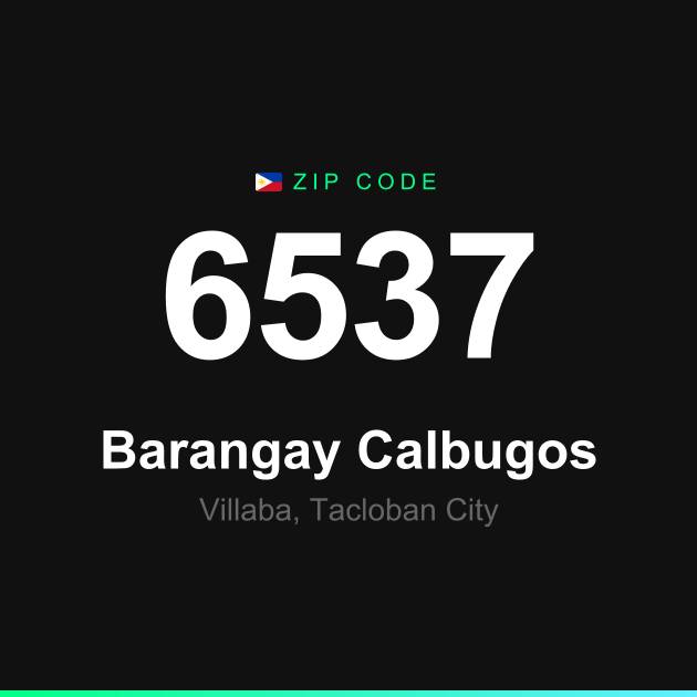 Shareable ZIP code 6537 card for Barangay Calbugos