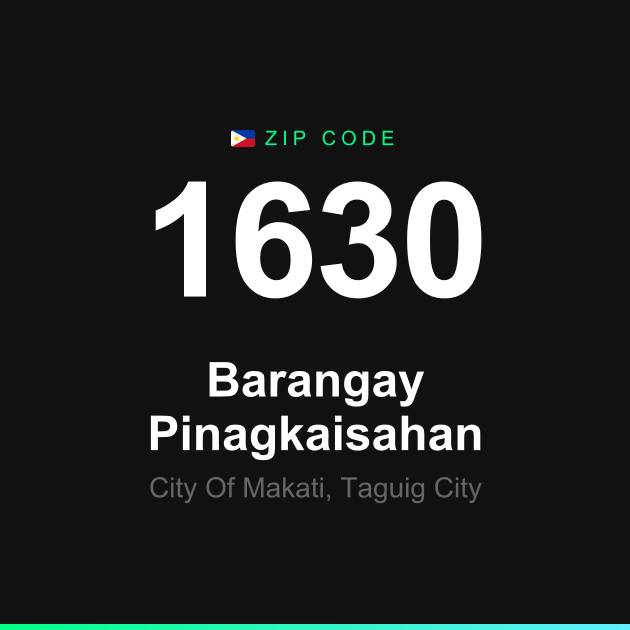 Shareable ZIP code 1630 card for Barangay Pinagkaisahan