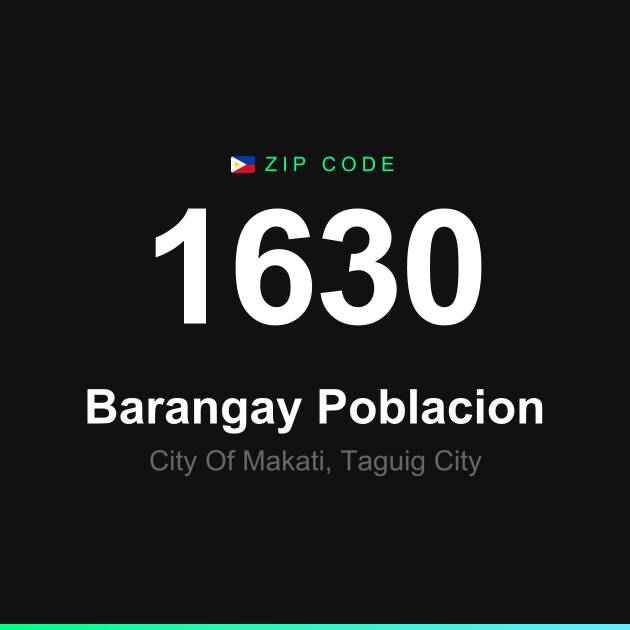 Shareable ZIP code 1630 card for Barangay Poblacion