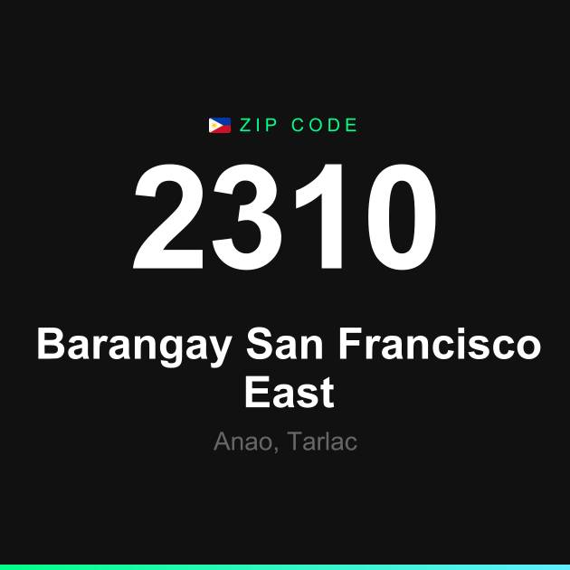 Shareable ZIP code 2310 card for Barangay San Francisco East