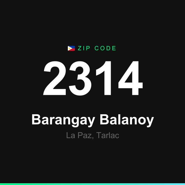 Shareable ZIP code 2314 card for Barangay Balanoy