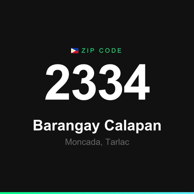 Shareable ZIP code 2334 card for Barangay Calapan