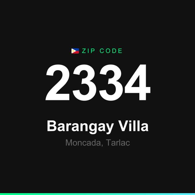 Shareable ZIP code 2334 card for Barangay Villa