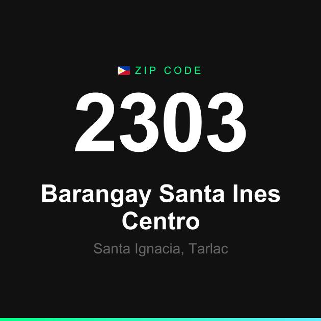 Shareable ZIP code 2303 card for Barangay Santa Ines Centro