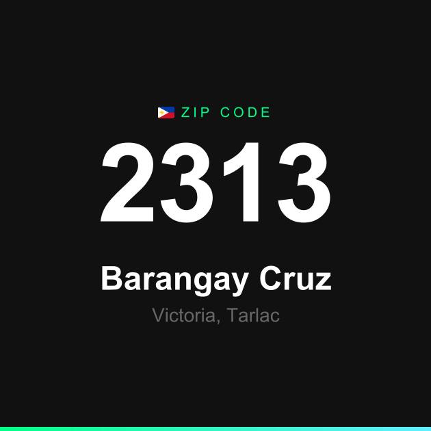 Shareable ZIP code 2313 card for Barangay Cruz
