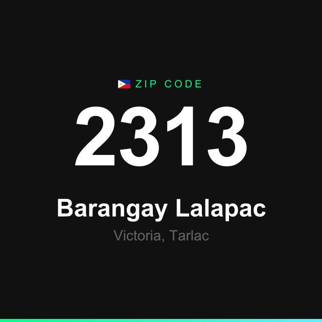 Shareable ZIP code 2313 card for Barangay Lalapac