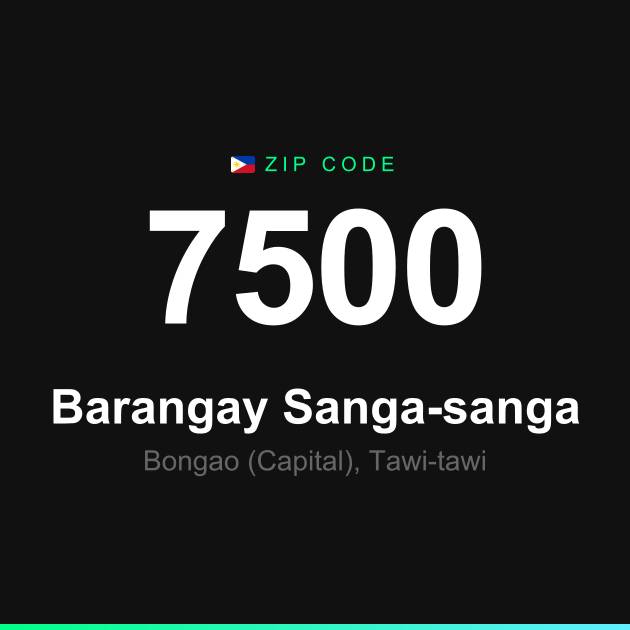 Shareable ZIP code 7500 card for Barangay Sanga-sanga