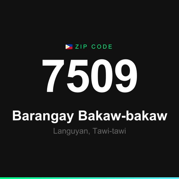 Shareable ZIP code 7509 card for Barangay Bakaw-bakaw