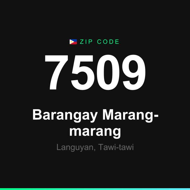 Shareable ZIP code 7509 card for Barangay Marang-marang