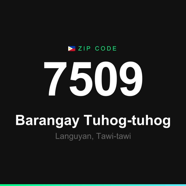 Shareable ZIP code 7509 card for Barangay Tuhog-tuhog