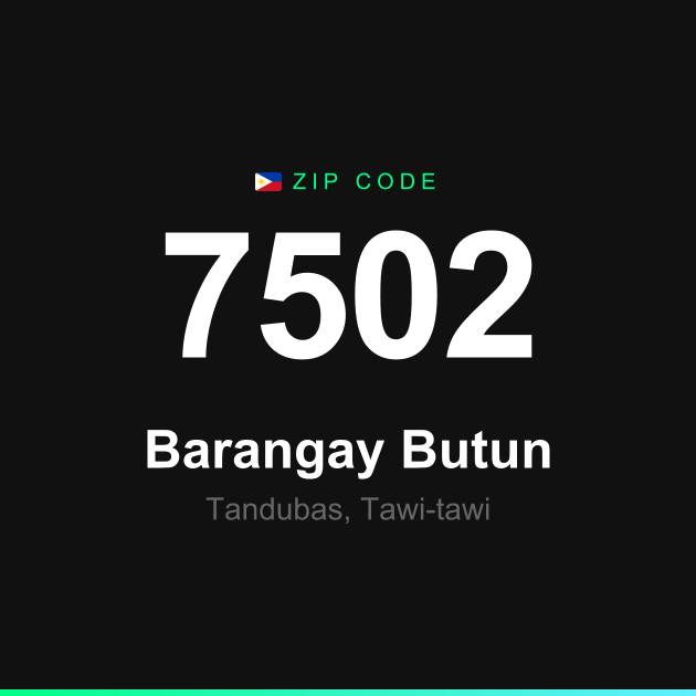 Shareable ZIP code 7502 card for Barangay Butun