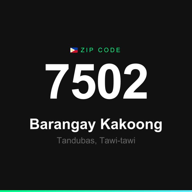 Shareable ZIP code 7502 card for Barangay Kakoong