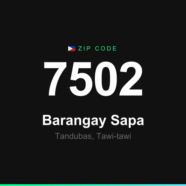 Shareable ZIP code 7502 card for Barangay Sapa
