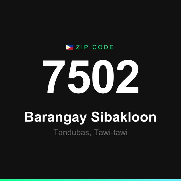 Shareable ZIP code 7502 card for Barangay Sibakloon