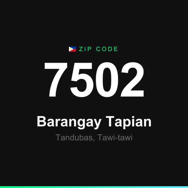 Shareable ZIP code 7502 card for Barangay Tapian