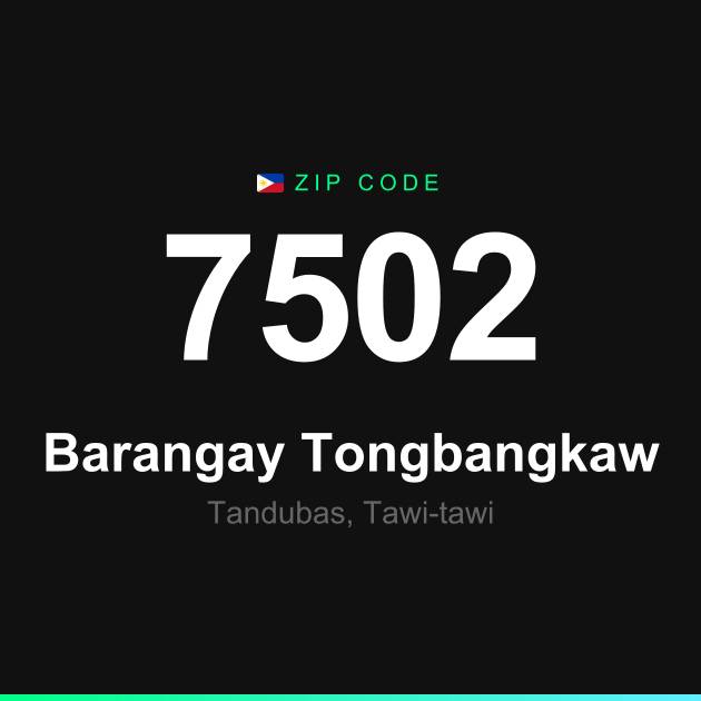 Shareable ZIP code 7502 card for Barangay Tongbangkaw