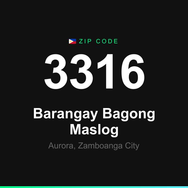 Shareable ZIP code 3316 card for Barangay Bagong Maslog