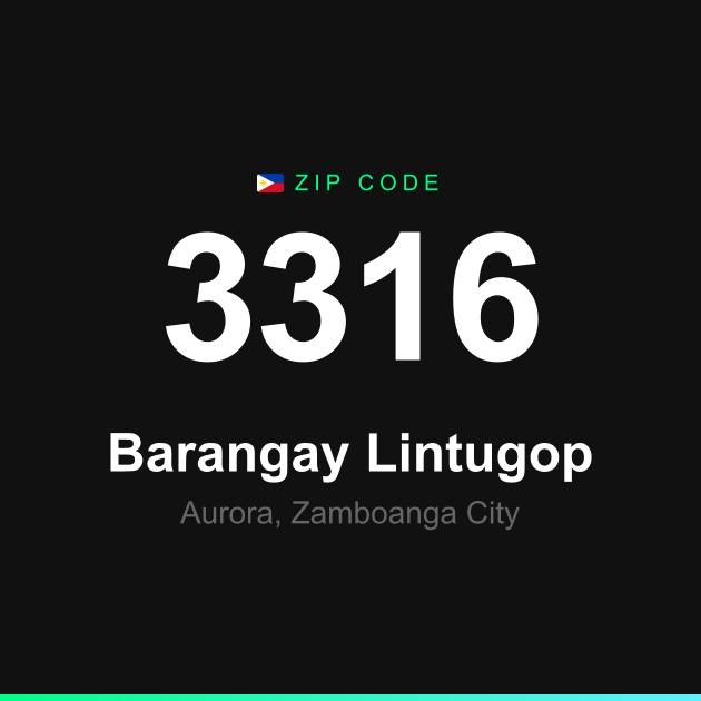 Shareable ZIP code 3316 card for Barangay Lintugop