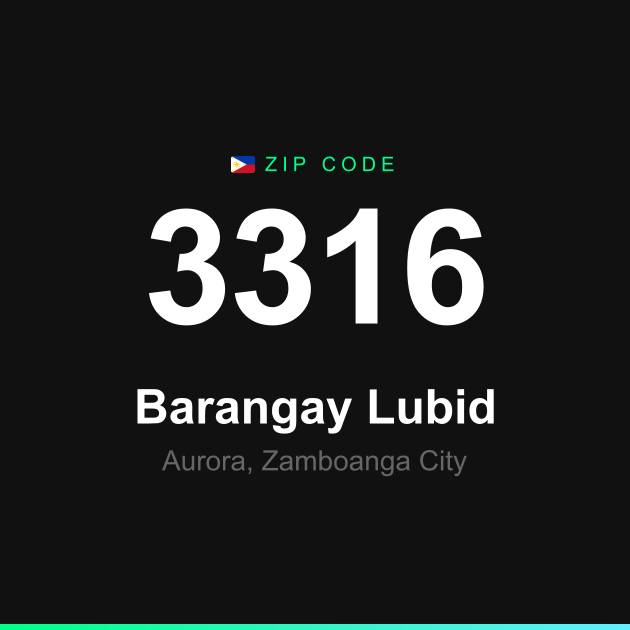 Shareable ZIP code 3316 card for Barangay Lubid