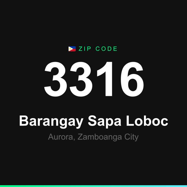 Shareable ZIP code 3316 card for Barangay Sapa Loboc