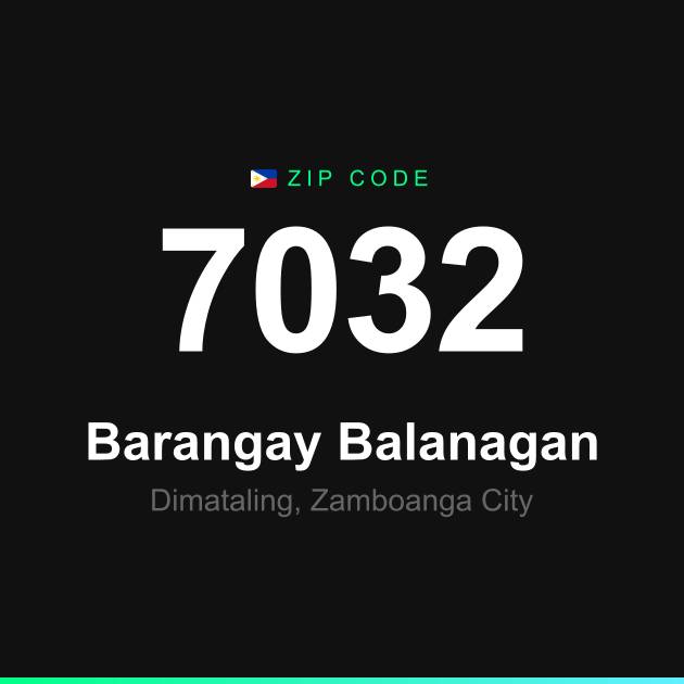 Shareable ZIP code 7032 card for Barangay Balanagan
