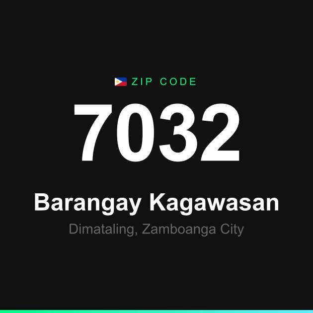 Shareable ZIP code 7032 card for Barangay Kagawasan