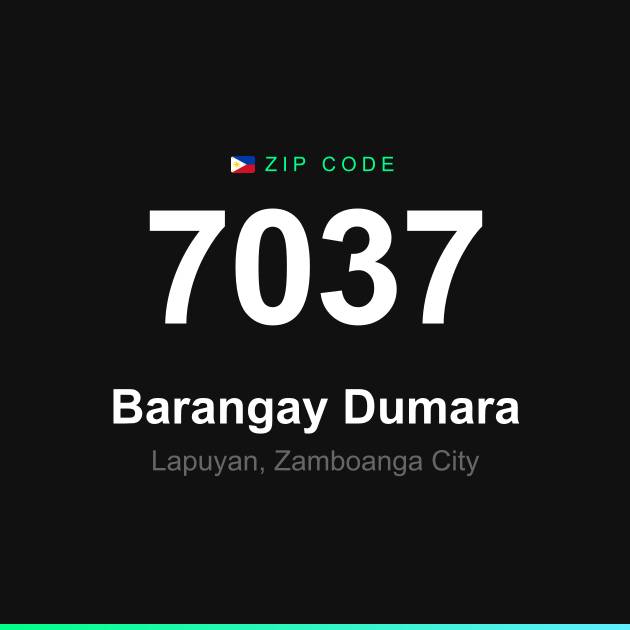 Shareable ZIP code 7037 card for Barangay Dumara