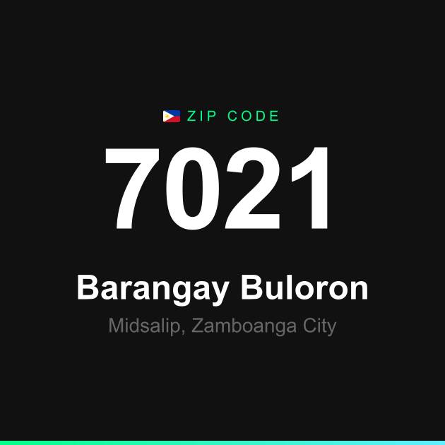 Shareable ZIP code 7021 card for Barangay Buloron