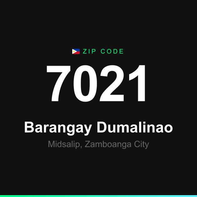 Shareable ZIP code 7021 card for Barangay Dumalinao