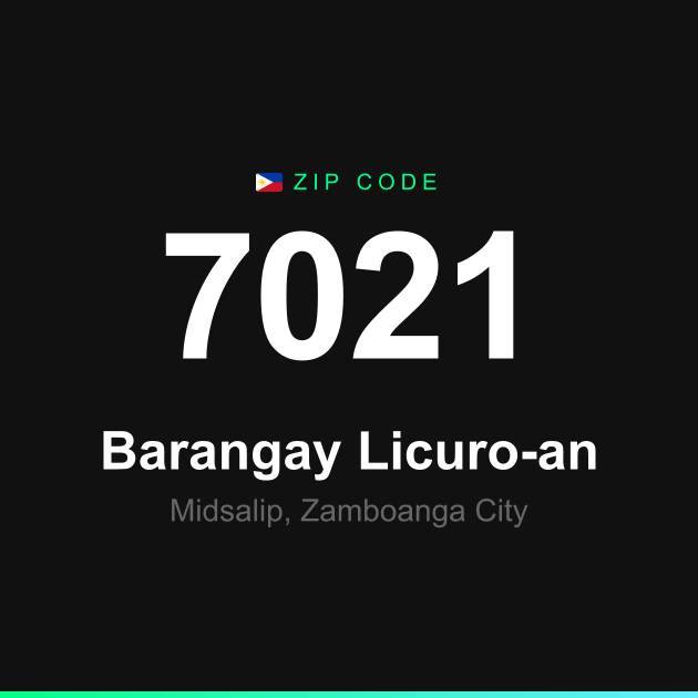 Shareable ZIP code 7021 card for Barangay Licuro-an