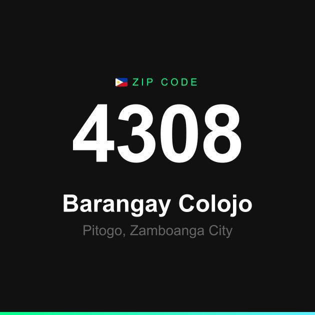 Shareable ZIP code 4308 card for Barangay Colojo