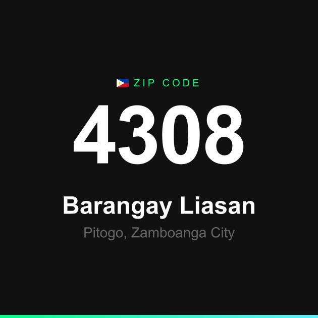 Shareable ZIP code 4308 card for Barangay Liasan