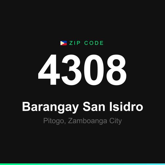 Shareable ZIP code 4308 card for Barangay San Isidro