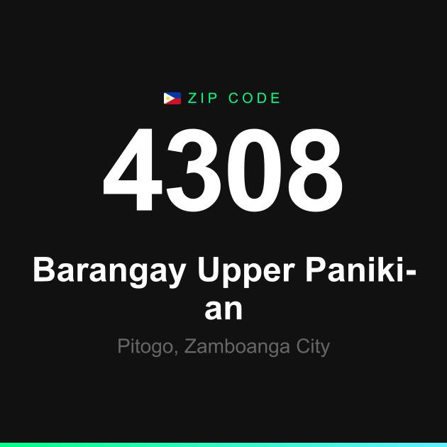Shareable ZIP code 4308 card for Barangay Upper Paniki-an