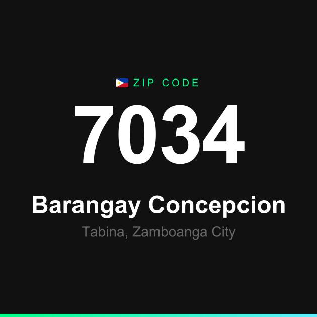 Shareable ZIP code 7034 card for Barangay Concepcion