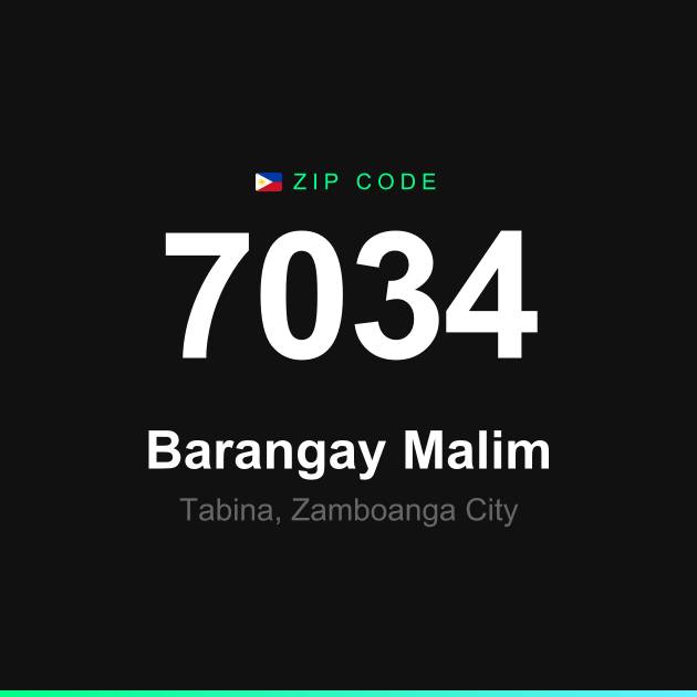 Shareable ZIP code 7034 card for Barangay Malim