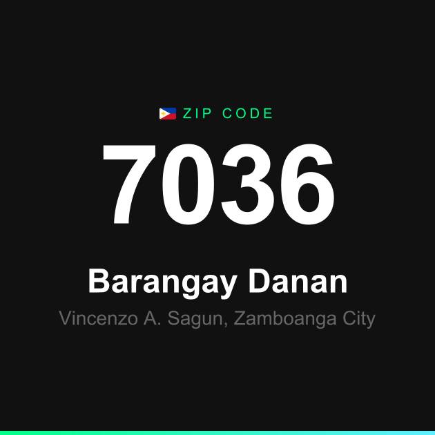 Shareable ZIP code 7036 card for Barangay Danan