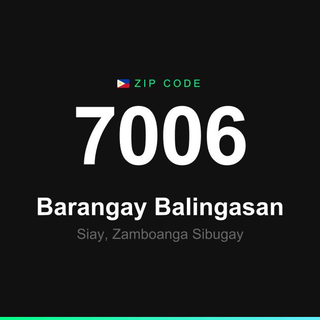 Shareable ZIP code 7006 card for Barangay Balingasan