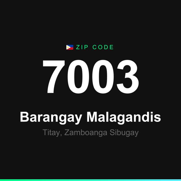 Shareable ZIP code 7003 card for Barangay Malagandis