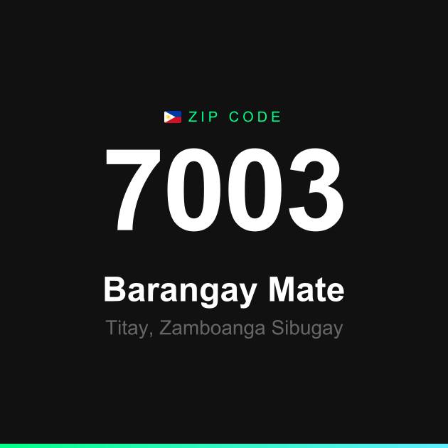 Shareable ZIP code 7003 card for Barangay Mate