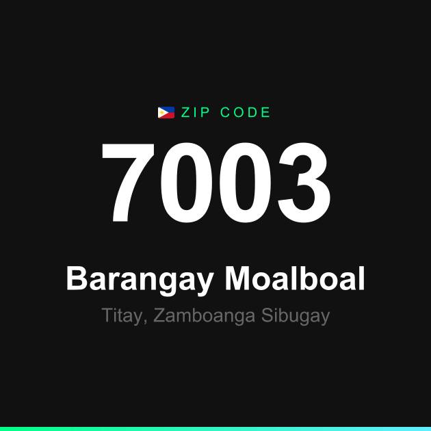 Shareable ZIP code 7003 card for Barangay Moalboal