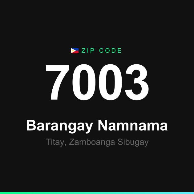 Shareable ZIP code 7003 card for Barangay Namnama