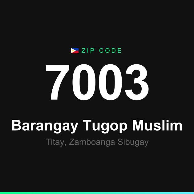 Shareable ZIP code 7003 card for Barangay Tugop Muslim